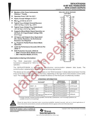 SN74LVCR16245ADL datasheet  